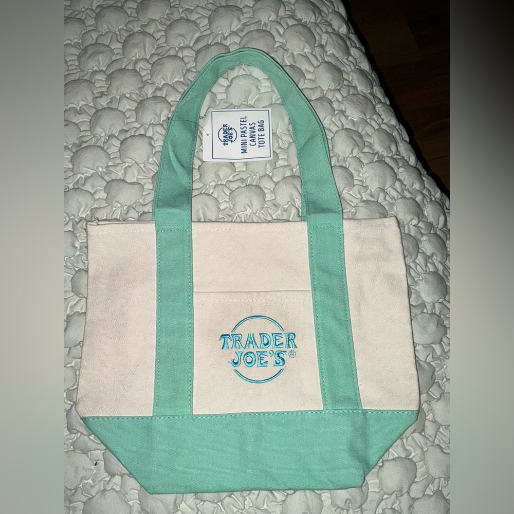 Trader Joe’s Mini Pastel Canvas Tote - Picture 2 of 13
